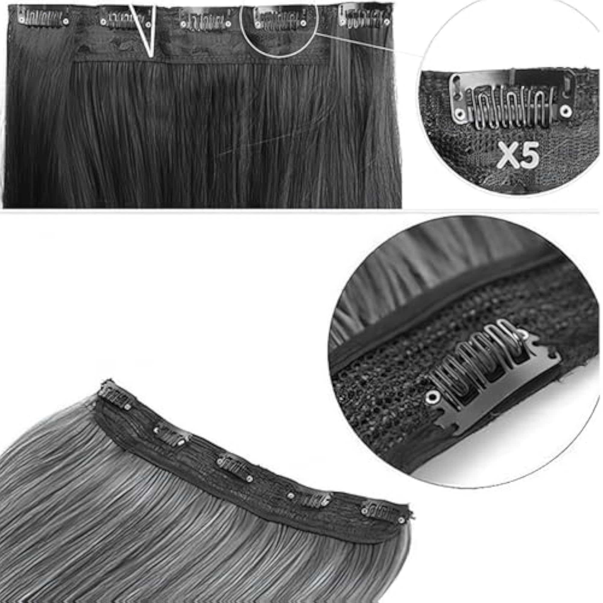 Women's Silky Soft Straight Hair Extensions, Black